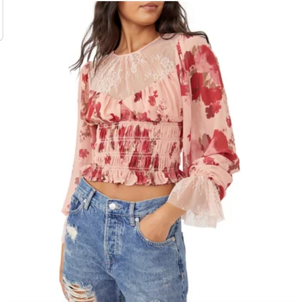 NWT FREE PEOPLE Romantic "Daphne" Blouse, S